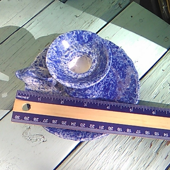 Ceramic Blue and White Candle Holder - Picture 4 of 4